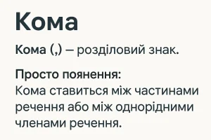 Що таке кома – визначення та просте пояснення для дітей